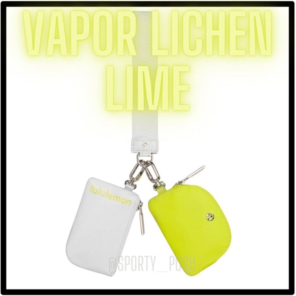 NWT Vapor/Lichen Lime lululemon Dual Pouch Wristlet